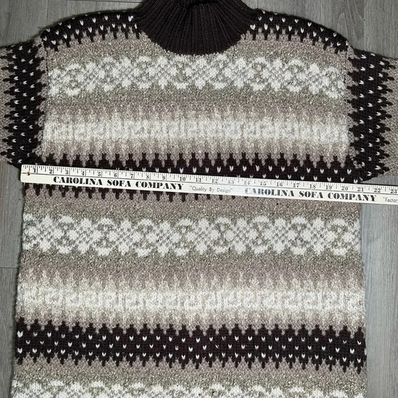 Vintage Jones New York Wool Blend Mock-neck Brown Sweater Men’s Small Runs Big - Picture 8 of 10